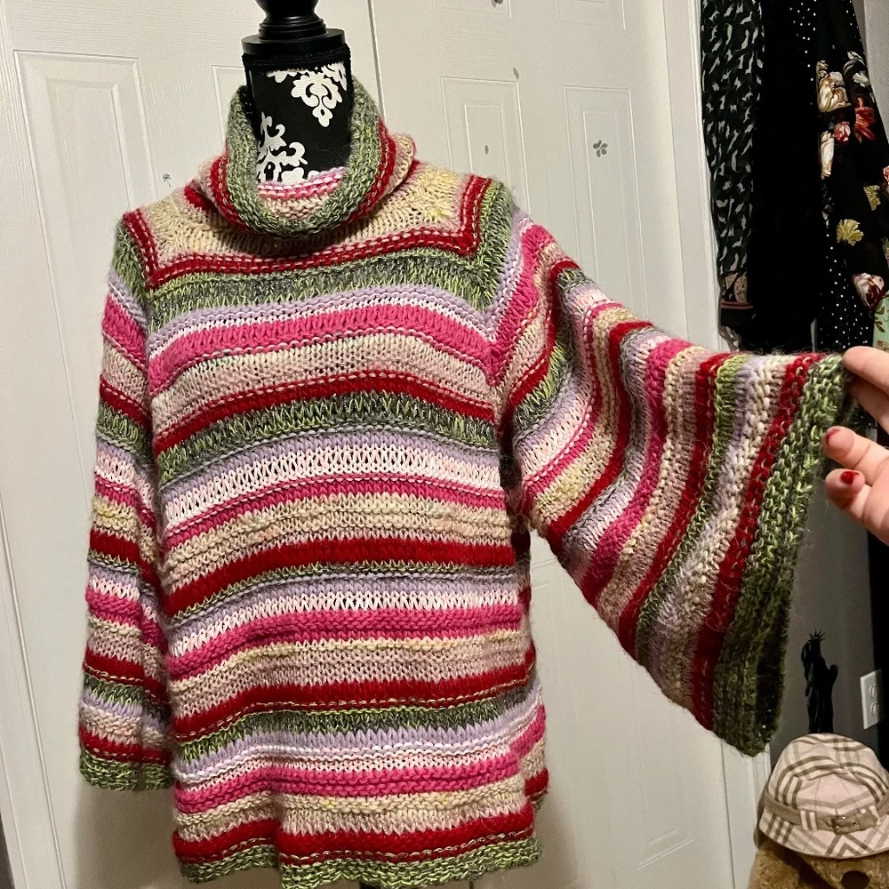 Anthropologie colourful striped knit sweater (M|L) - Picture 8 of 9